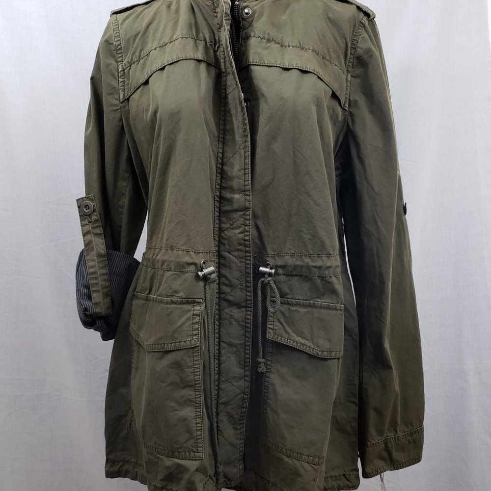 Levi Strauss & CO. Army Green Utilitarian Military Jacket with Hood